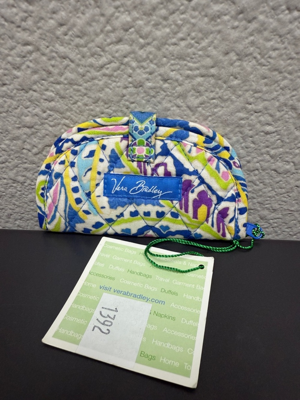 Vera Bradley Blue Multi Quilted Cosmetic Pouch